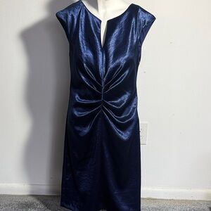 Connected Apparel Midnight Blue Midi Dress